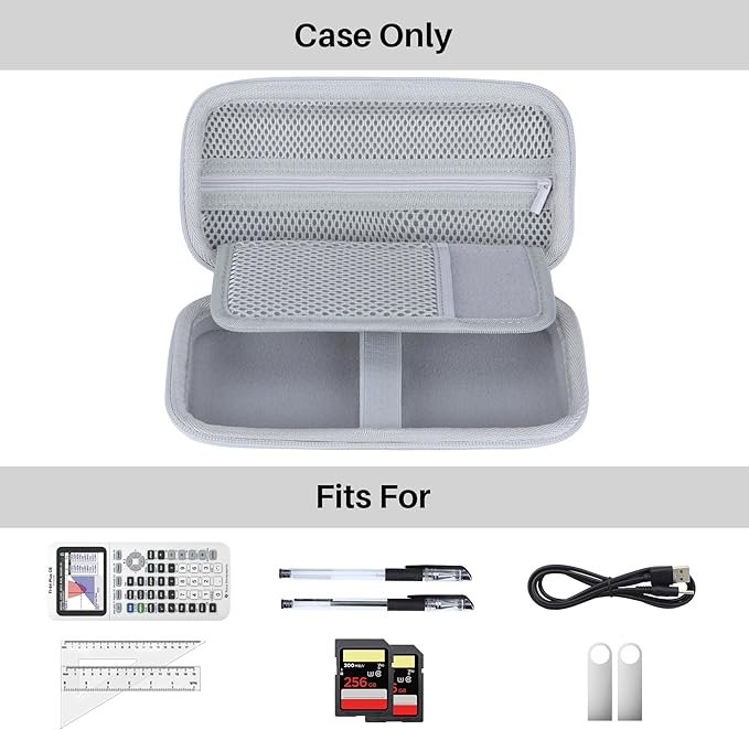 Hard Case Replacement for Texas Instruments TI-84 Plus CE/TI-84 Plus/TI-Nspire CX II CAS/TI-Nspire CX II/TI-83 Plus/TI-89 Titanium/TI-85 / TI-86 Color Graphing Calculator (White Case)