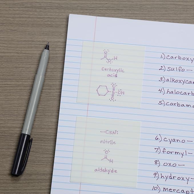 Redi-Tag Translucent Sticky Notes, Transparent Self-Stick Notes, 3" x 3", 4 Pads, 50 Notes Per Pad, 200 Sheets (1006596)