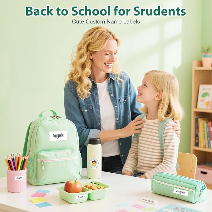 Label Maker Machine with Tape, N12 Bluetooth Mini Label Printer, Portable Thermal Stickers Label Makers Wireless Labeler for Home Office School Kids Items Organization