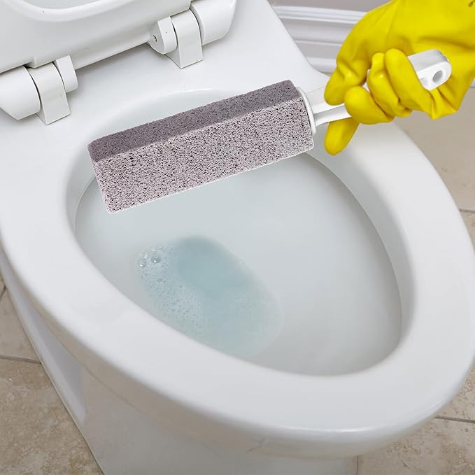 30 Pieces Pumice Toilet Bowl Brush Pumice Stone with Long Handle Toilet Stone Brush Block for Bath Grout Pool Kitchen Tubs Showers