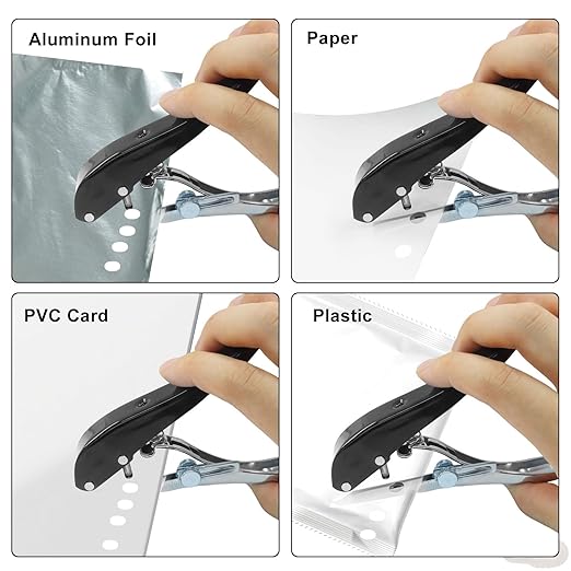 Hitefu 10MM Heavy Duty Single Hole Punch, Portable Long Hand Held Paper Punch for Tags, Cards, Plastic, Paper, Crafting & Office Use