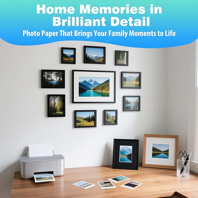 Uinkit Double Sided Photo Paper Glossy 40 sheets 8.5x11 54lbs Inkjet for Dye Ink 200Gsm Picture 8.5 x 11 9.5Mil for Inkjet Printing Printer