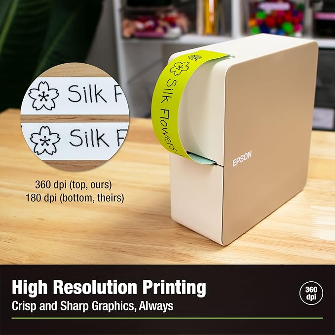 LABELWORKS Epson LW-C610PX Back to School Bundle - Label Maker and Yellow and White Label Tape