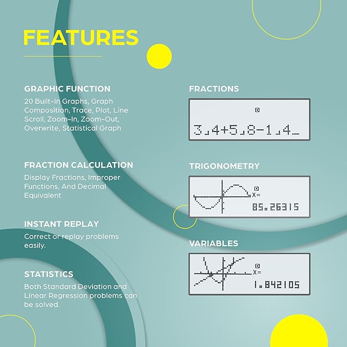 TOVO Scientific Calculator with Graphing Functions, Multiple Modes, 360 Functions, Large Screen, Intuitive Interface for Beginners, High School & Advanced Courses, TS-259 (Developed by CATIGA)