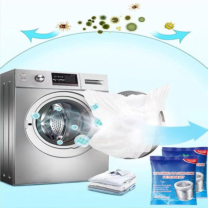 ATHNO Powerful Stain Remover Washer Tank Cleaner,Powder Washing Machine Cleaner,Top Load and Front Load Washers,Descaler for Drum,Tub & All Internal Parts (8PCS)