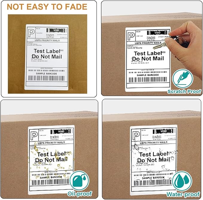 FungLam 10 Rolls 4"x6" Direct Thermal Printer Label, Shipping Labels Compatible with Zebra, Rollo and Most Thermal Printer, Perforated Postage Label Paper, 250 Labels/Roll