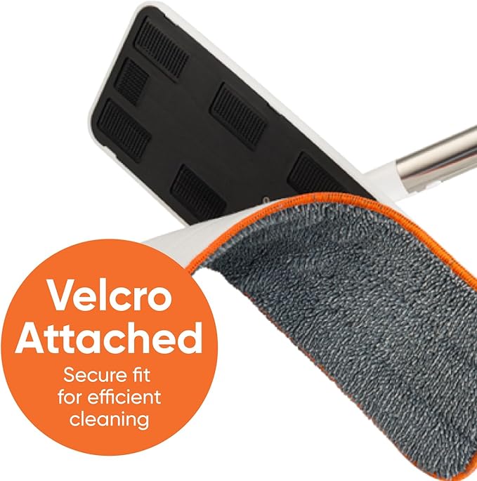 Superio 2 Pack Self-Wringing Microfiber Cleaning Mop, Hands-Free Miracle Flat Mop with Wringing Blade for Home, Kitchen, Bathroom - Hardwood, Laminate, Tile