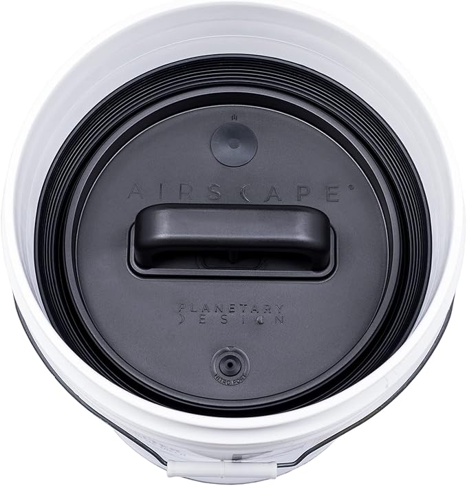 Airscape Bucket Insert Airtight Lid - Bulk Dry Storage - Unique Nitro Flush Port and Degassing Valve for Versatility - Preserve Food Freshness - Fits Most 3, 5, and 7 Gallon Buckets - Single