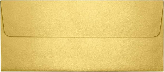 LUXPaper #10 Business Envelopes | Peel & Press | 4 1/8" x 9 1/2" | Gold Metallic | 80lb. Text | 50 Qty
