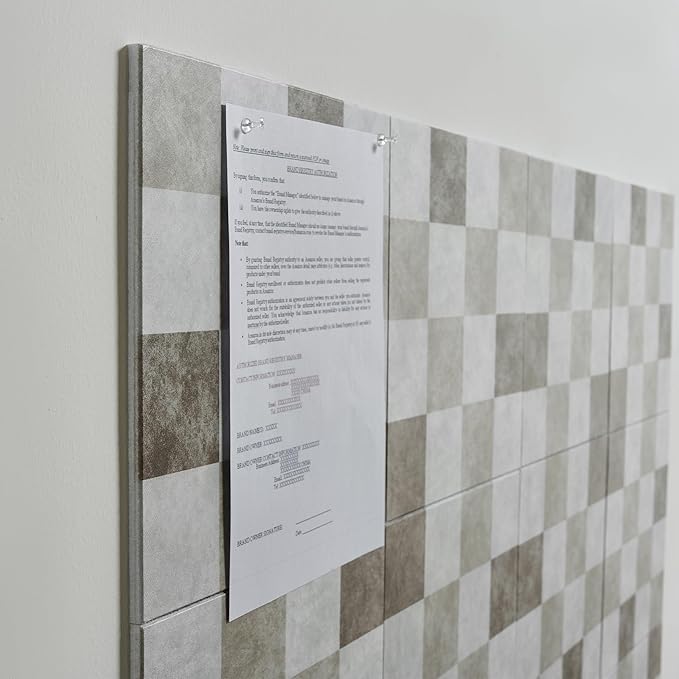 12-Pack Felt Wall Tiles, Large Bulletin Board with Safe Removable Adhesive Tapes, 11.8 x 11.8in Panels Alternative for Home Wall Decor, Checkered Pattern