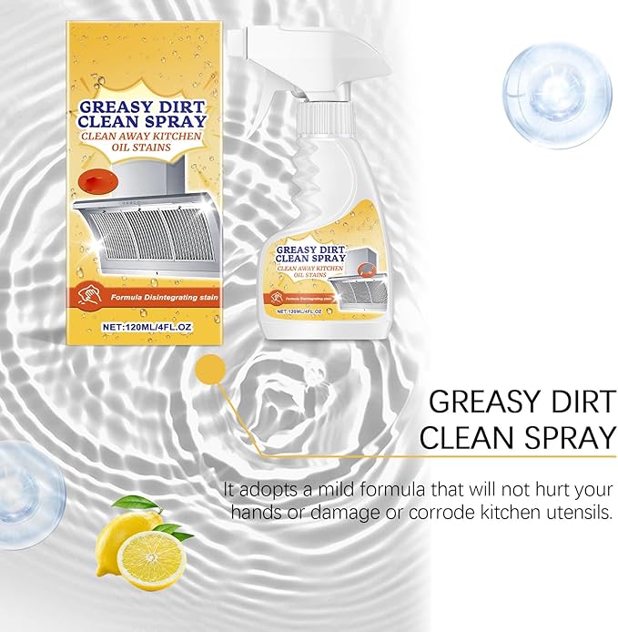 2025 New Greasy Dirt Clean Spray, Multifunctional Powerful Kitchen Foam Cleaner, Fast Foaming and Stain Removing, Heavy Oil Stain Cleaner Kitchen for Oven, Stove, Range Hood (3pcs)