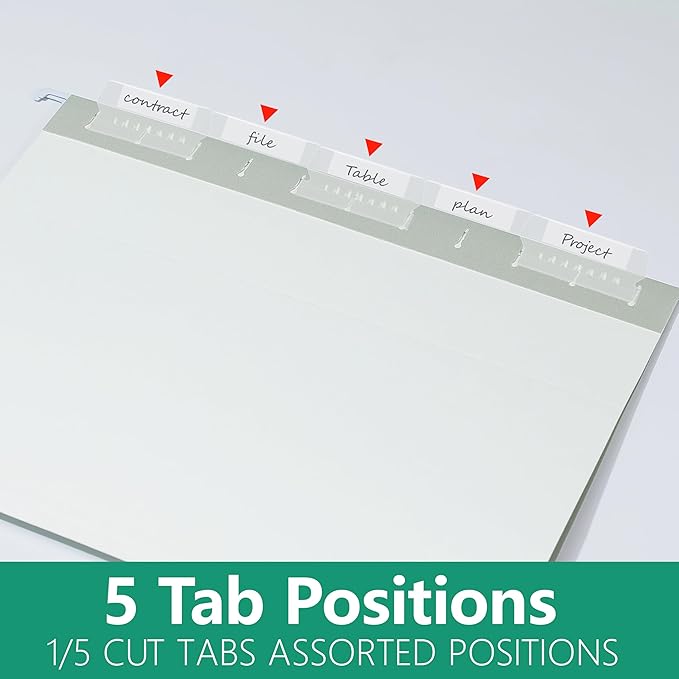 25 Pack Hanging File Folders,Reinforced Hang Folders Letter Size,Adjustable 1/5-Cut Tabs,Designed for Bulky Files,Filing Cabinet(4281U)