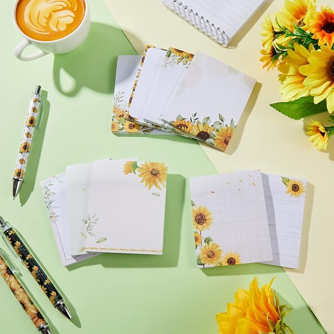 Sabary 9 Pads Cute Sticky Notes Animal Sticky Note Pads 3.15 x 3.94 Inches Colored Adhesive Memo Reminder Decor for Journal School Office Gifts(Sunflower)