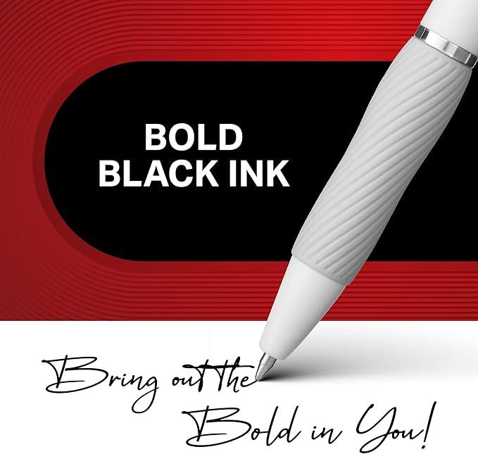 Sharpie S-Gel Gel Pens Drawing Pens Gel Ink For Journaling Writing Coloring Medium Point (0.7Mm) Pearl White Body Black Ink Pen 12 Count