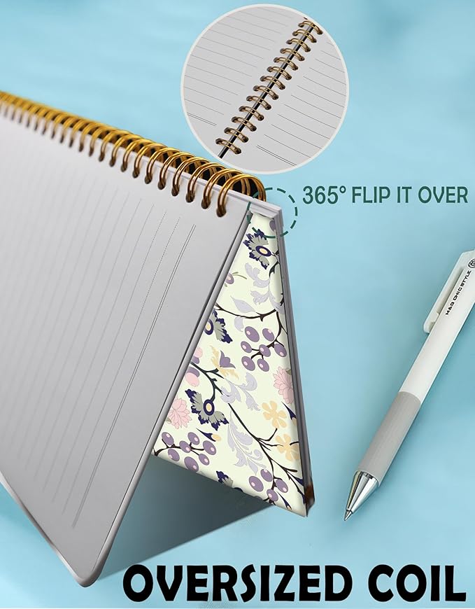 Spiral Journal Notebook for Women,A5 College Ruled Notebooks 6"x 8.4", 120 Pages Lined Journal with Premium Thick Paper,Perfect for School Office Home Gifts(beautifull flower)