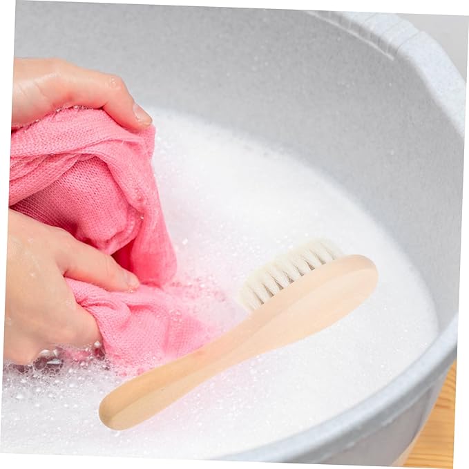 Soft Stain Brush for Delicate Fabrics Natural Goat Hair Cleaning Brush for Removal of Stubborn Stains Clothes Knits Cotton and Linen Reusable and Gentle Scrub