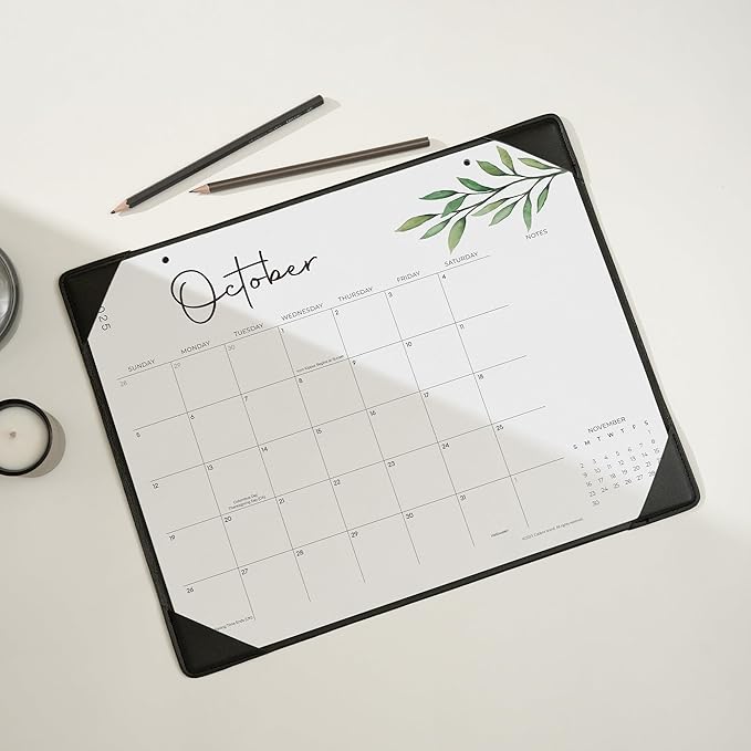 Cabbrix Desk Calendar 2025-2026 with Desktop Mat, Simple Desk Pad Calendar 15 x 12 Inch Include July 2025 to June 2026, Desk Blotter Calendar for Home School and Office