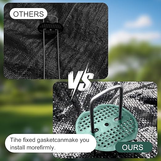 300 Pcs Landscape Staple Gasket Garden Landscape Staples Washer Pad Yard Pins Pad for Outdoor Weed Barrier Fabric Yard Tent (Green)