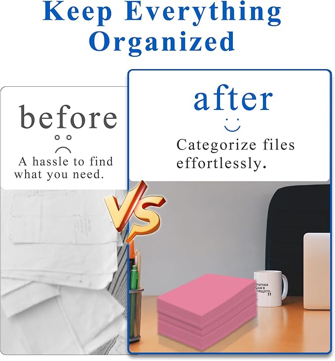 Zzrywuty File Folders with Pockets Letter Size, 50-Pack Paper Folders with Card Slot, Two Pocket Folders for School Students, Businessmen, Home and Office Workers（Pink）