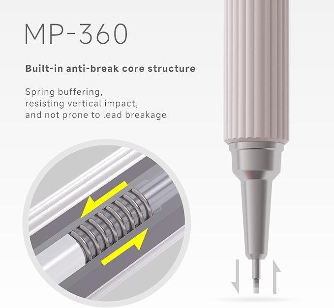 0.3mm Mechanical Pencil Set with Case, 4PCS Drafting Mechanical Pencils Kit – 4 Tubes HB Lead Refills, 3 Erasers, Ideal Pencil Set for Writing & Drawing