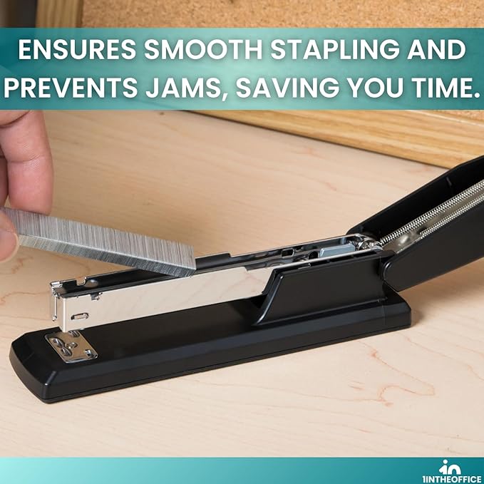 1InTheOffice Stapler with Staples, Office Stapler, 20-Sheet Capacity, 25,000 Standard Staples, Black