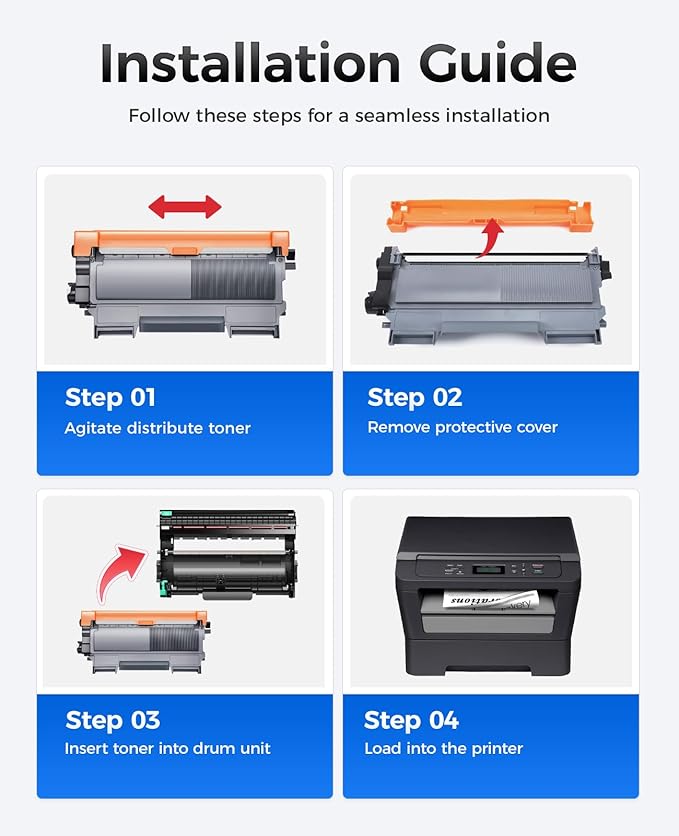 TN450 Black Toner Cartridge 2-Pack Replacement Compatible for Brother TN-450 TN420 TN-420 HL-2270DW HL-2280DW HL-2230 MFC-7360N MFC-7860DW DCP-7065DN Intellifax 2840 2940 MFC-7240 HL-2240D Printer Ink