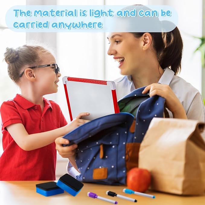 Colarr 24 Set Hanging Magnetic Dry Erase Board 8'' x 12'' Small Double Side White Board for Kid, Education Classroom Bulk, Mini Whiteboard Drawing Writing Lapboards for Student Kid to Do List Notepad