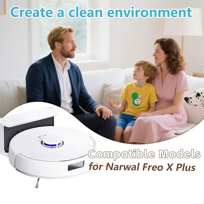 Mop Pad for Narwal Freo X Plus Robot Vacuum Cleaner, 8 Pcs Washable and Reusable Microfiber Mop Pad Accessorie, Freo X Plus Mop Pad Replacement Part