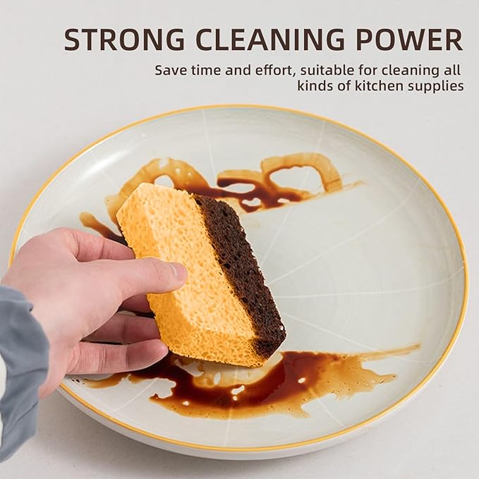 24 - Pack Non-Scratch Scrub Sponges - Sponges for Dishes and Washing Dishes, Cleaning Sponges for Kitchen Home and More (Yellow)