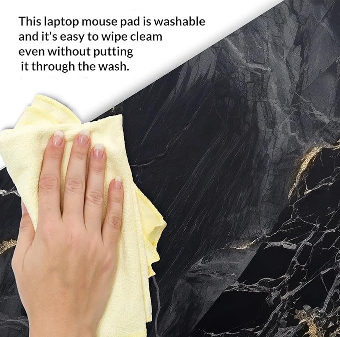 Extended Gaming Mouse Pad (31.5x11.8 in), Large Non-Slip Rubber Base Mousepad,Keyboard Mouse Mat Desk Pad for Work, Game, Office, Home -Black Rose Gole Marble