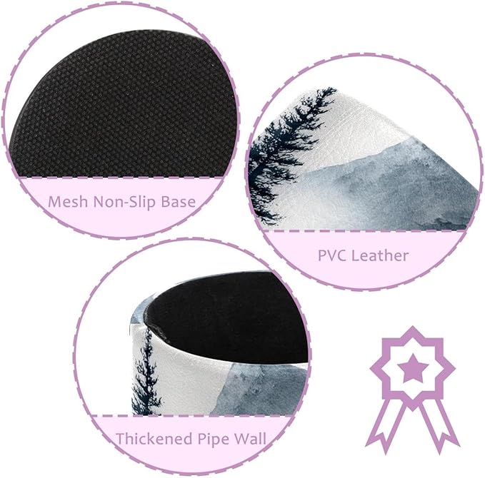 Watercolor Mountain Deer Circular Pen Holder, Pen Cup Makeup Brush Holder, Design for School, Home and Stationary Supplies (3.9 x 3.1 Inches)