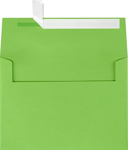 LUXPaper A7 Invitation Envelopes | Peel & Press | 5 1/4" x 7 1/4" | Limelight Green | 80lb. Text | 50 Qty.