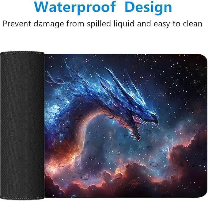 Dragon Desk Mat Gaming Mouse Pad Universe Galaxly Star Nebulae XL Mouse Pad Large Mousepad Extended Laptop Keyboard Mat Gaming Desk Pad Mouse Mat Office Computer Keyboard Laptop Home 31.5"x11.8"