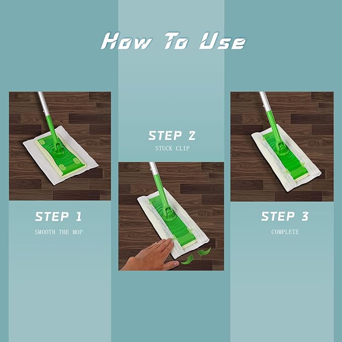 UKEENOR Dry Mop Refills 100 Counts Disposable Dusting Cloths Dry Sweeping Refills Dry Duster Cloths Mop Pads Floor Cloth Refills Electrostatic Cloths 7.8"x11.8" Extra Thick Box Packing