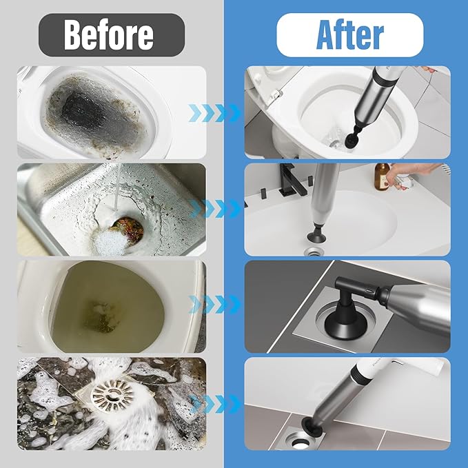 Puniarmu Electric Toilet Plunger,Unclog In One Shot,Remover For Bathroom,Kitchen Pipes Clog,High Pressure Air Plungers For Bathroom Heavy Duty