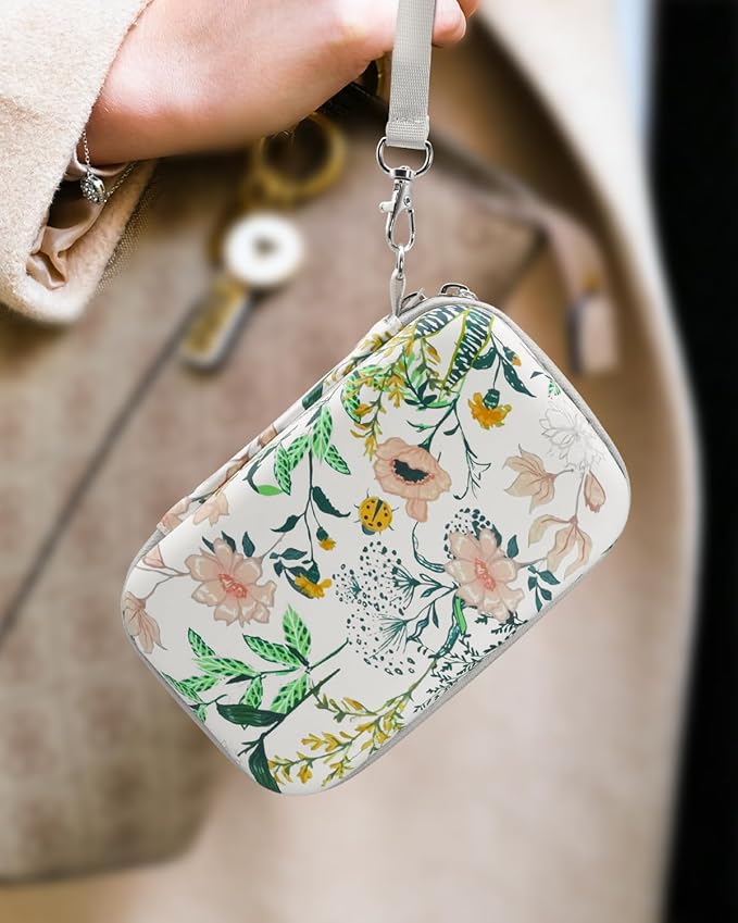 Label Maker Case for Label Maker Machine, EVA Travel Case with Designed Pattern, Compatible with D30, P21, E10, D110 Label Maker (Box Only), Floral