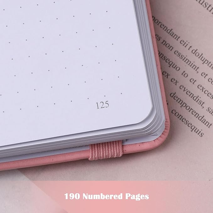 Bullet Dotted Notebook for Women Men, 190 Numbered Pages Journal, A5 Butterfly Floral Journals for Writing, Aesthetic Notebooks, Work School Note Taking, 5.4" x 8.4"