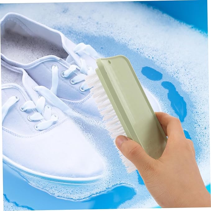 2sets Portable Laundry Scrubbing Brush Light Green for Shoes Clothes and Household Cleaning Durable Convenient Storage with Hanging 2pcs*2