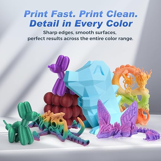 FLASHFORGE Rapid PLA 1.75mm Rainbow Candy, 500mm/s High Speed Printing, 3D Printer Filament 1kg Spool, Dimensional Accuracy +/- 0.02mm, Enjoy Exceptional Print Quality