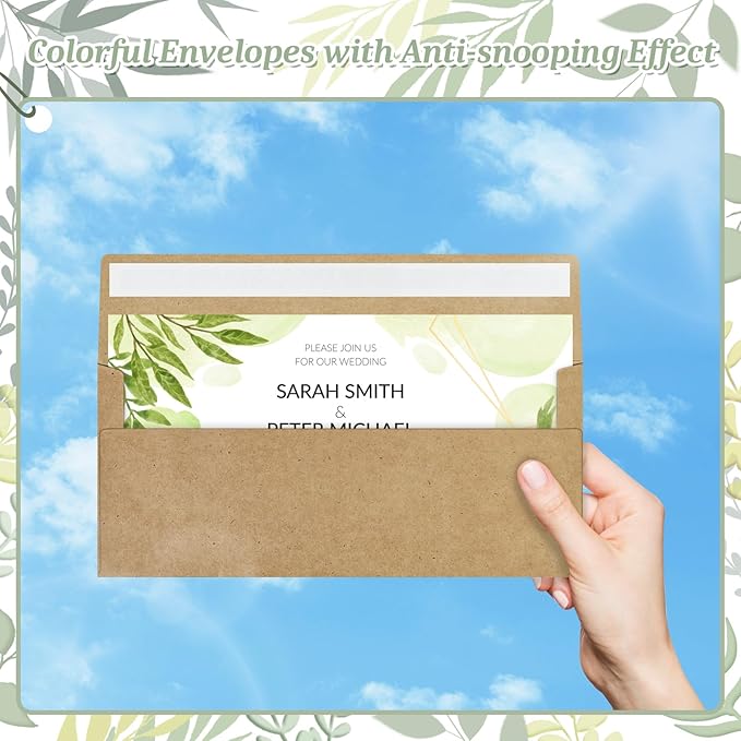 200 Kraft #10 Business Envelopes, Self Seal Standard Envelopes, Windowless Business Mailing Envelopes for Office, Checks, Letters, Invoices, Statements, Wedding, 4-1/8 x 9-1/2 inch