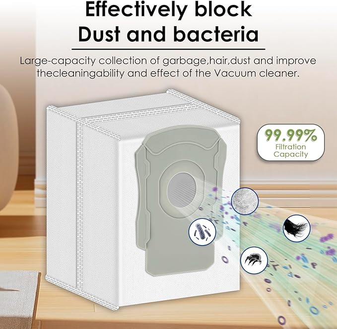 (10 Pack) Combo i5+ Accessories Replacement Parts for iRobot Roomba Combo i5, Combo i5+, Combo j5, Combo j5+, 2 Roller Brushes, 2 Side Brushes, 2 HEPA Filters, 2 Dust Bags, 2 Mop Pads