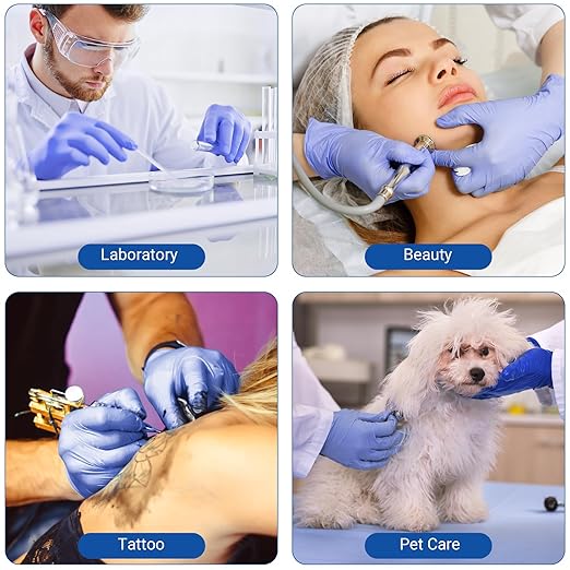 JMU Nitrile Gloves Large Bulk 2000 Count, 3.5 Mil Disposable Gloves Latex-Free, Violet Blue