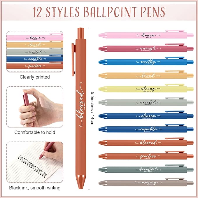Kosiz 12 Sets Inspirational Christian Gifts Bulk Christian Notebooks Prayer Journals with Pens Spiral Bible Journals Religious Gifts for Church Grandparent Pastors Day Sunday School (Bright Color)