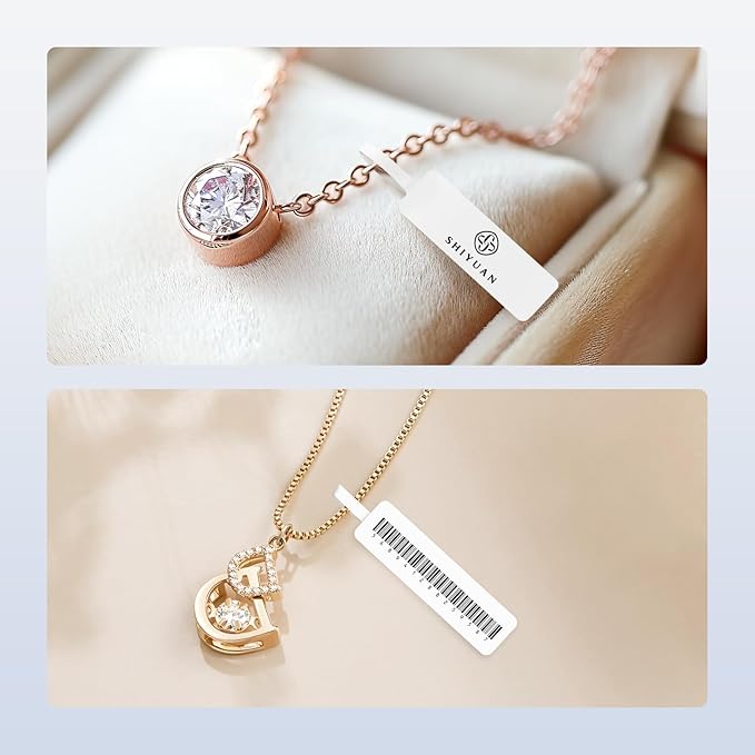 NIIMBOT D11 Label Maker Tape D110 Label Paper, Self-Adhesive Jewelry Labeling Tape Replacement 0.55" X 1.97" (14 X 50mm) Thermal Label Tape for Jewelry, 130 Labels/Roll, White