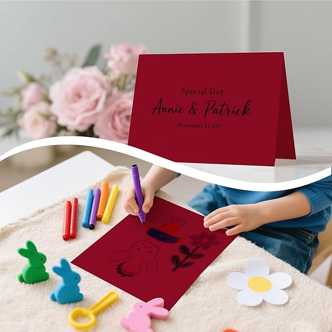 160 Sheets Cardstock Paper 8.5 x 11 Premium Weight 200gsm Dark Red Card Stock Paper for Printing, Crafts, Invitations | Smooth Printer Cardstock Paper | Bulk Construction Paper DIY & Professional Use