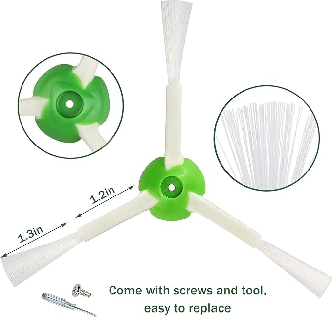 Replacement Parts Compatible With i-Robot Roomba i7 i7+ i3 i3+ i4 i4+ i6 i6+ i8 i8+ j6+ j7 j8 E5 E6 E7 Robot Vacuum Accessories, 1 Roller Brushes 4 Side Brush 6 Filters 6 Vacuum Bags
