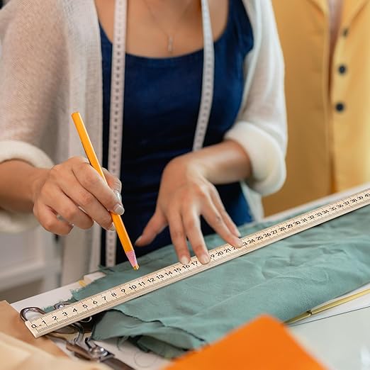 gisgfim 12 Pack 39 Inches Wood Double Sided Meter Stick Yard Stick Wood Economy Meterstick Wooden Ruler 100 Centimeters Measuring Yardstick Bulk School Classroom Home Office Kid Measuring Tailor Craft