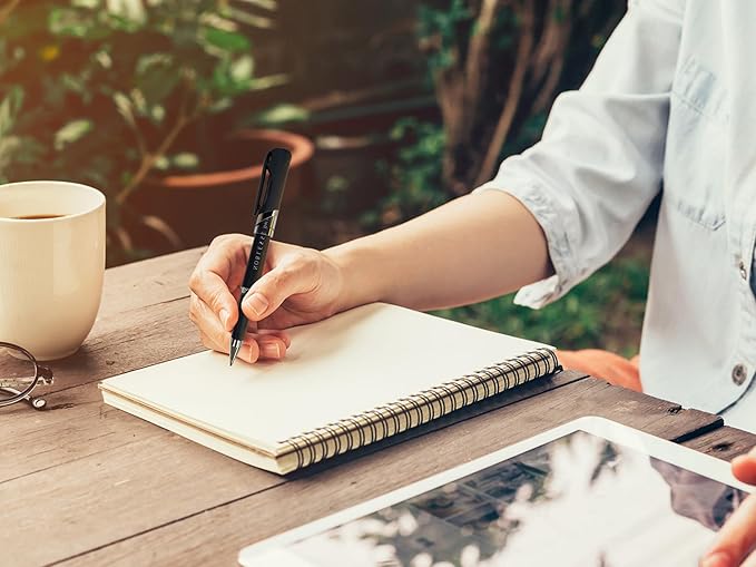 MyLifeUNIT Black Ink Gel Pens, 1.0 mm Bold Point Pens, 12 Pack