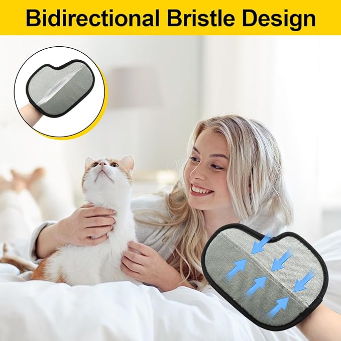 CONAMEI Pet Hair Removal Glove for Dogs and Cats,1 PCS Upgraded Double Sided Electrostatic Pet Hair Removal Gloves,Reusable Pet Cat Dog Hair Remover Gloves for Couch,Carpet,Bed Sheets,Blankets,Clothes