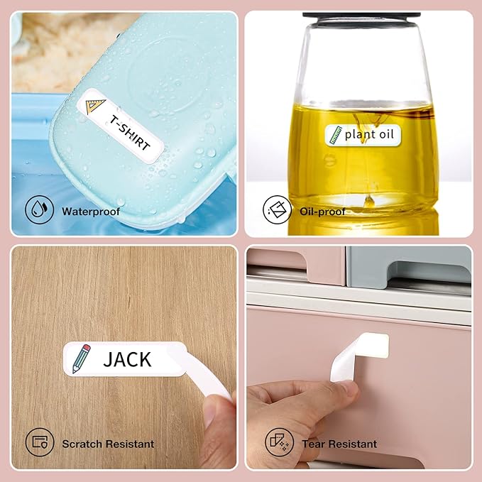 Label Maker Tape Compatible for NIIMBOT D11 D110 D101, Thermal Sticker Paper 0.55'' x 1.97'' Waterproof Labeling Tape Replacement 130 Labels/Roll (14×50mm)